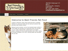 Tablet Screenshot of bestfriendspetfood.ca